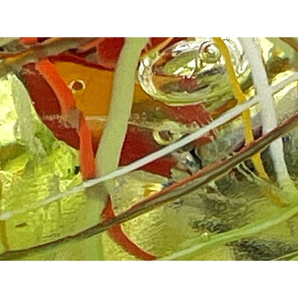 Murano Style Studio Glass Handblown Paperweight Multicolored Swirl‎ Ribbons Fish - Picture 13 of 16